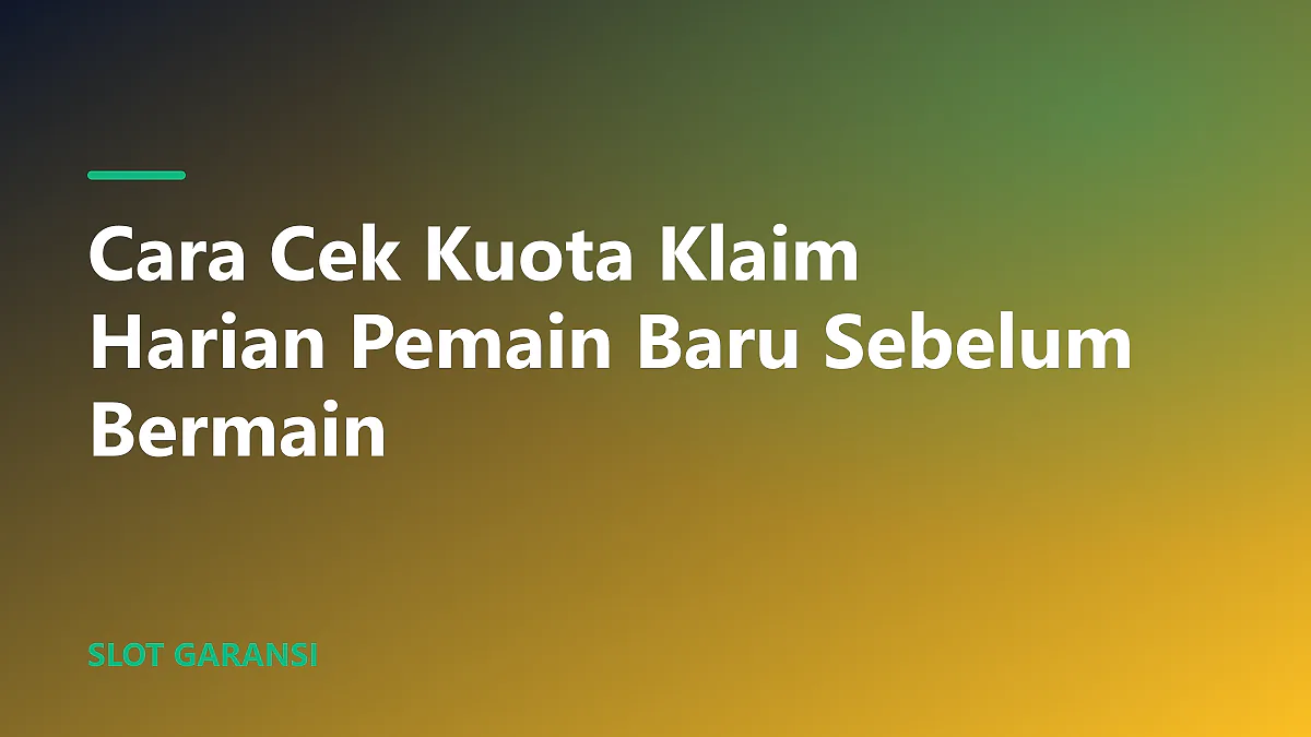 Ilustrasi cara cek kuota klaim harian pemain baru di layar smartphone dengan tampilan yang mudah dipahami.
