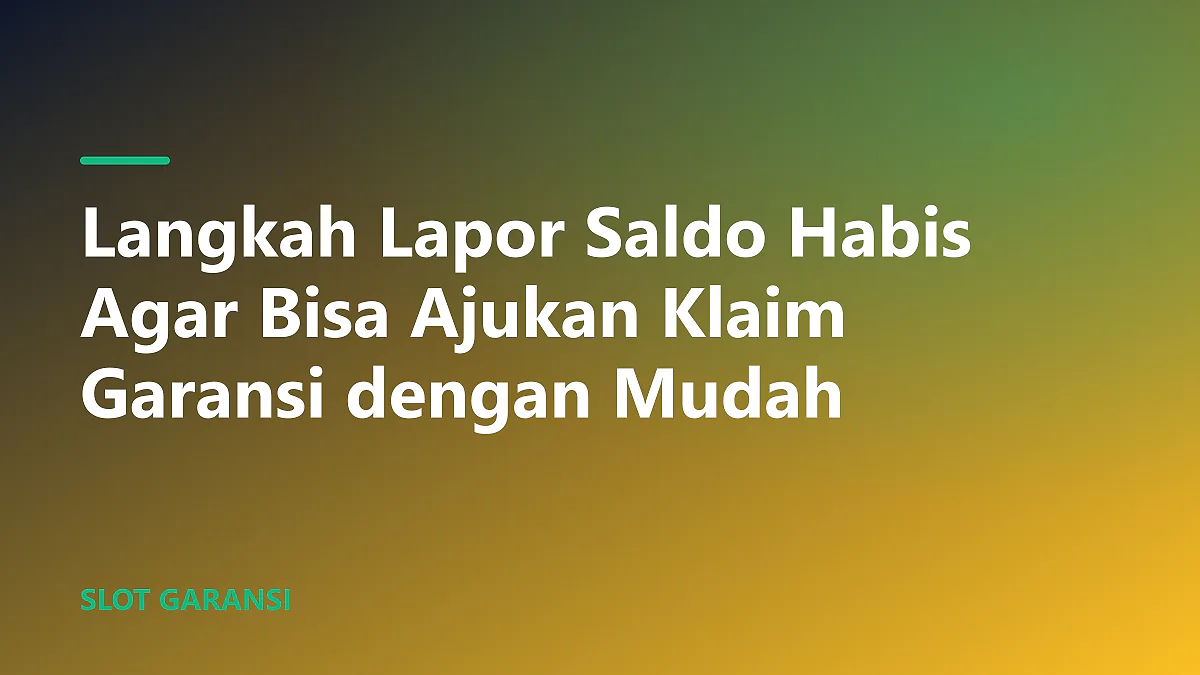 Seseorang sedang mengikuti langkah lapor saldo habis untuk garansi slot melalui ponsel